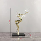 Metal Statue - Nordic Silver Acrobatic Figure, alternate view - House Of Avana