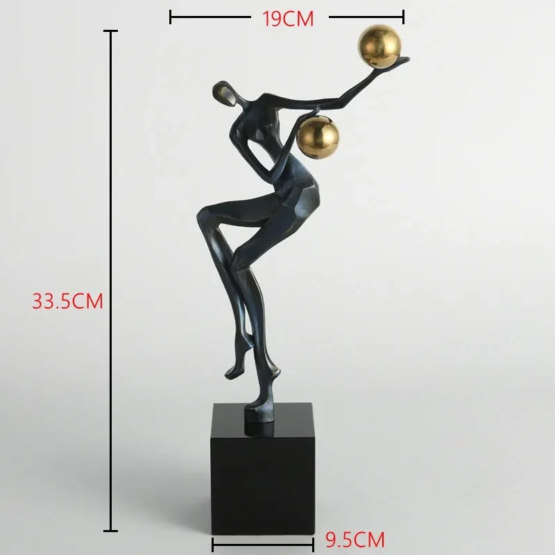 Metal Statue - Nordic Silver Acrobatic Figure, alternate view - House Of Avana