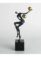 Metal Statue - Nordic Silver Acrobatic Figure, dimensions view - House Of Avana