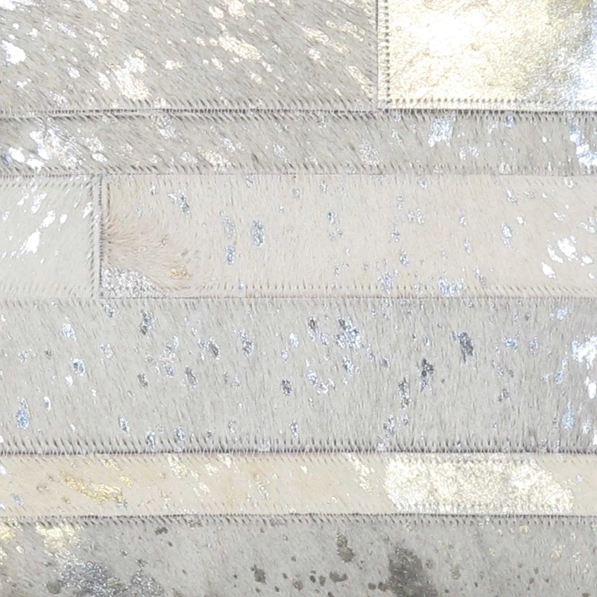 Canvello Safari Striped Silver Cowhide 17" Decorative Throw Pillow, back view - House Of Avana