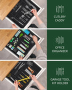 Silverware Drawer Organizer, Black (9 Slots) Royal Craft Wood