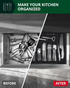 Silverware Drawer Organizer, Black (9 Slots) Royal Craft Wood