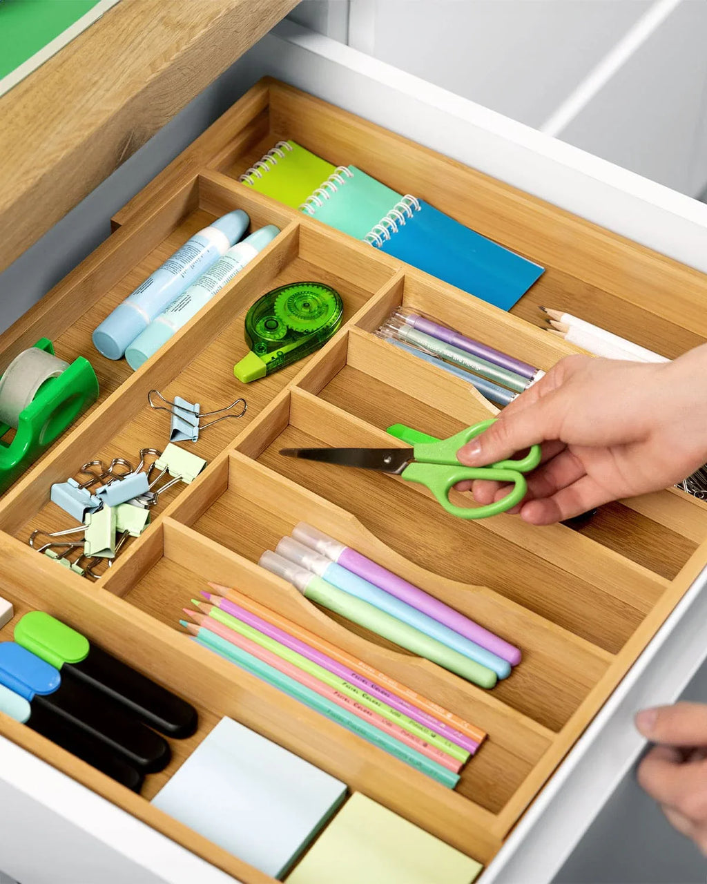 Silverware Drawer Organizer, Natural (9 Slots) Royal Craft Wood