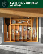 Silverware Drawer Organizer, Natural (9 Slots) Royal Craft Wood