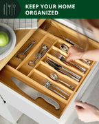 Silverware Drawer Organizer, Natural (9 Slots) Royal Craft Wood