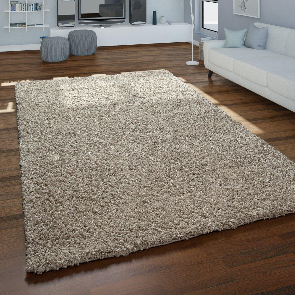 Simple High-Pile Rug Beige Brown Living Room Robust RugYourHome