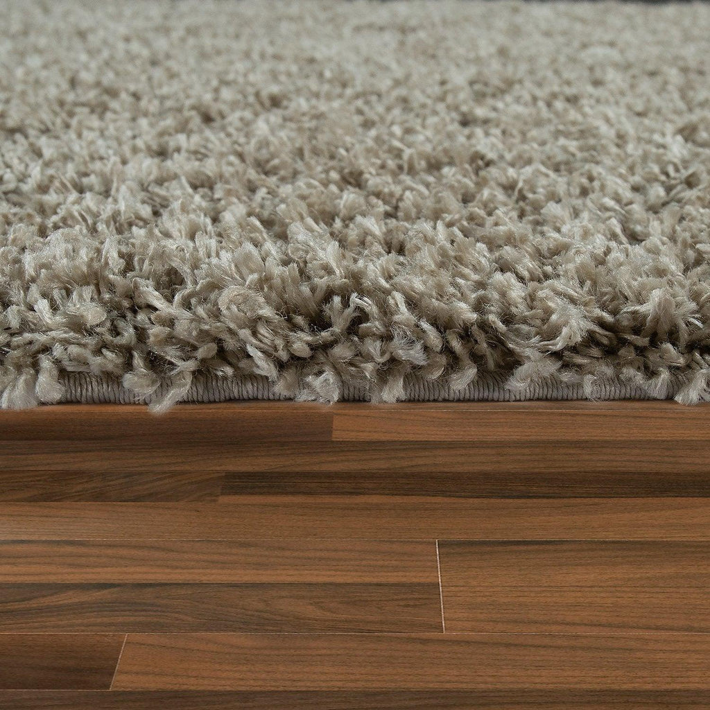 Simple High-Pile Rug Beige Brown Living Room Robust RugYourHome