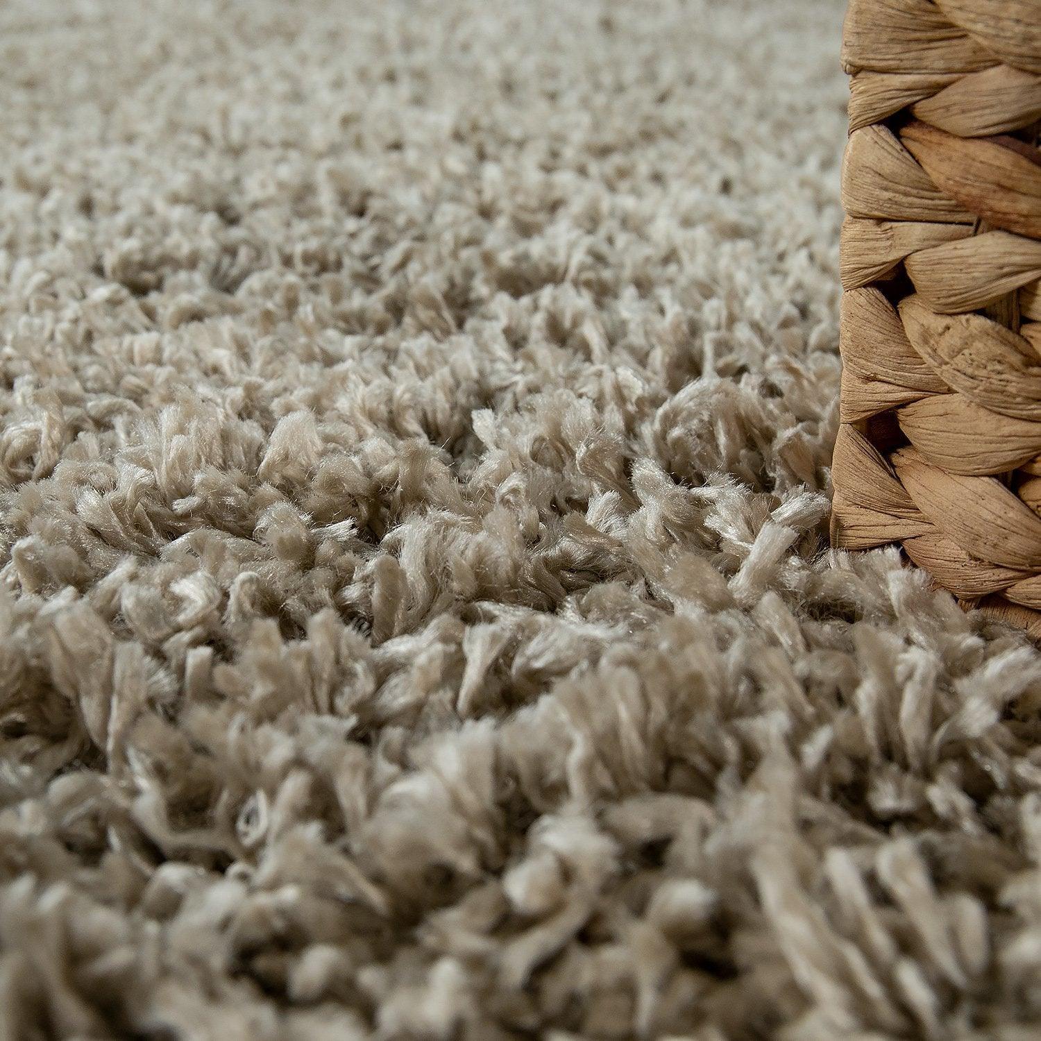 Simple High-Pile Rug Beige Brown Living Room Robust RugYourHome
