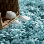 Simple High-Pile Rug Blue Turqouis Living Room Robust RugYourHome