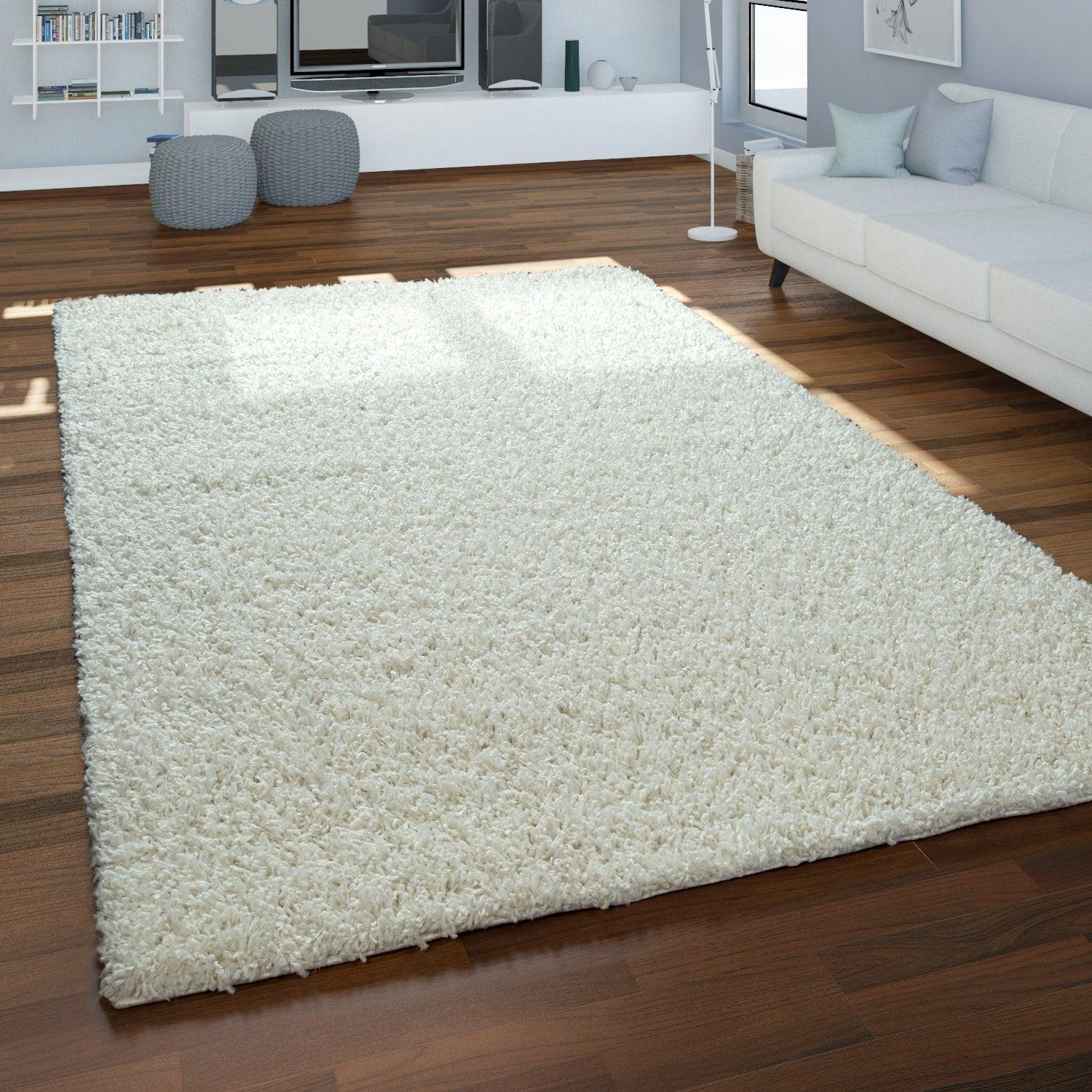 Simple High-Pile Rug White Cream Living Room Robust RugYourHome