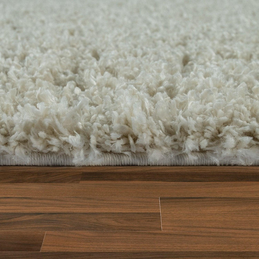 Simple High-Pile Rug White Cream Living Room Robust RugYourHome