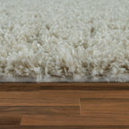 Simple High-Pile Rug White Cream Living Room Robust RugYourHome