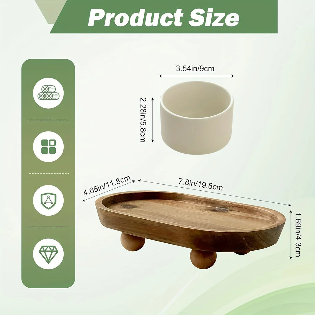 Simple Wooden Platter - Perfect for Scent Therapy, Sweets, And Household Arrangement - Multifunctional Item (Non-Food Contact) House Of Avana [[SKU:HOA-TRY-403]]