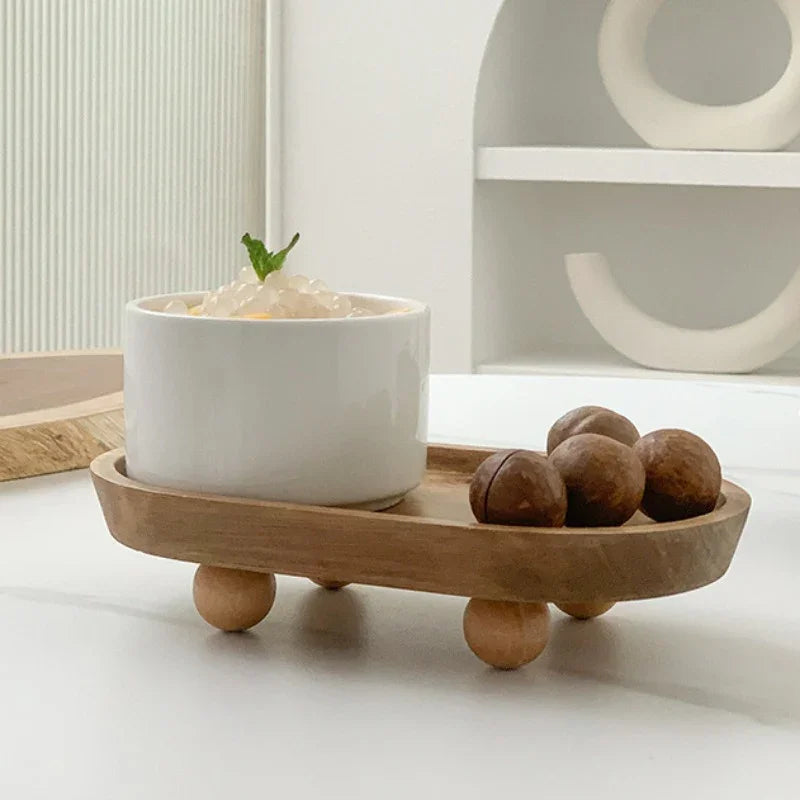 Simple Wooden Platter - Perfect for Scent Therapy, Sweets, And Household Arrangement - Multifunctional Item (Non-Food Contact) House Of Avana [[SKU:HOA-TRY-403]]
