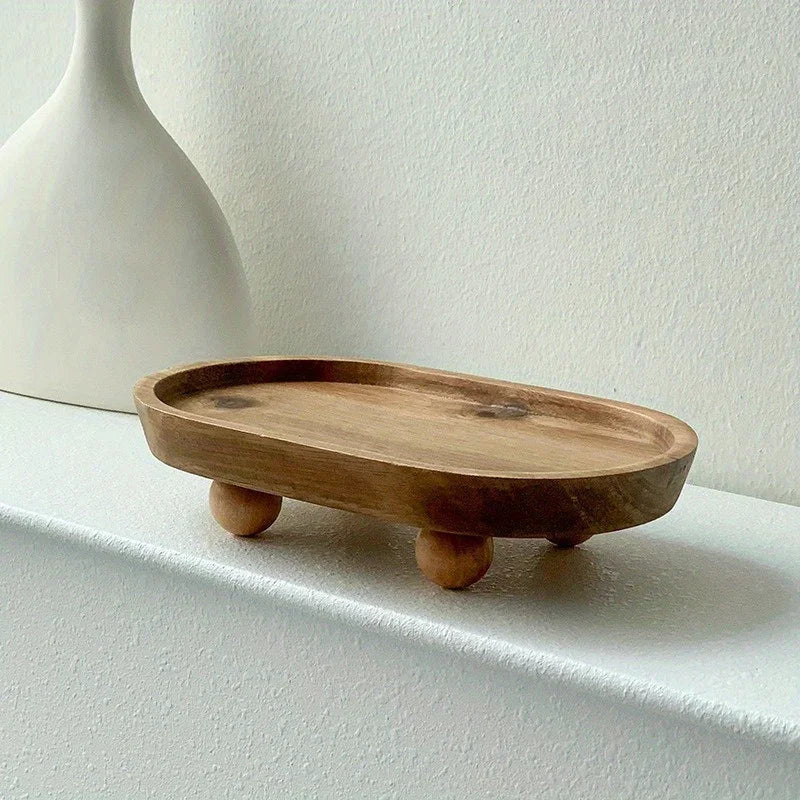 Simple Wooden Platter - Perfect for Scent Therapy, Sweets, And Household Arrangement - Multifunctional Item (Non-Food Contact) House Of Avana [[SKU:HOA-TRY-403]]