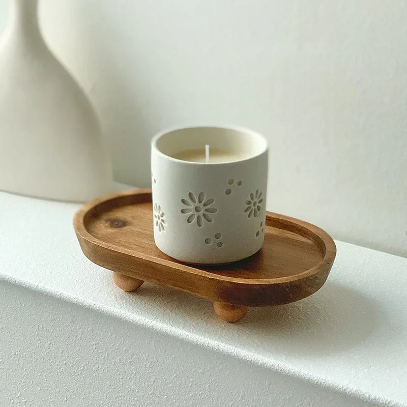 Simple Wooden Platter - Perfect for Scent Therapy, Sweets, And Household Arrangement - Multifunctional Item (Non-Food Contact) House Of Avana [[SKU:HOA-TRY-403]]