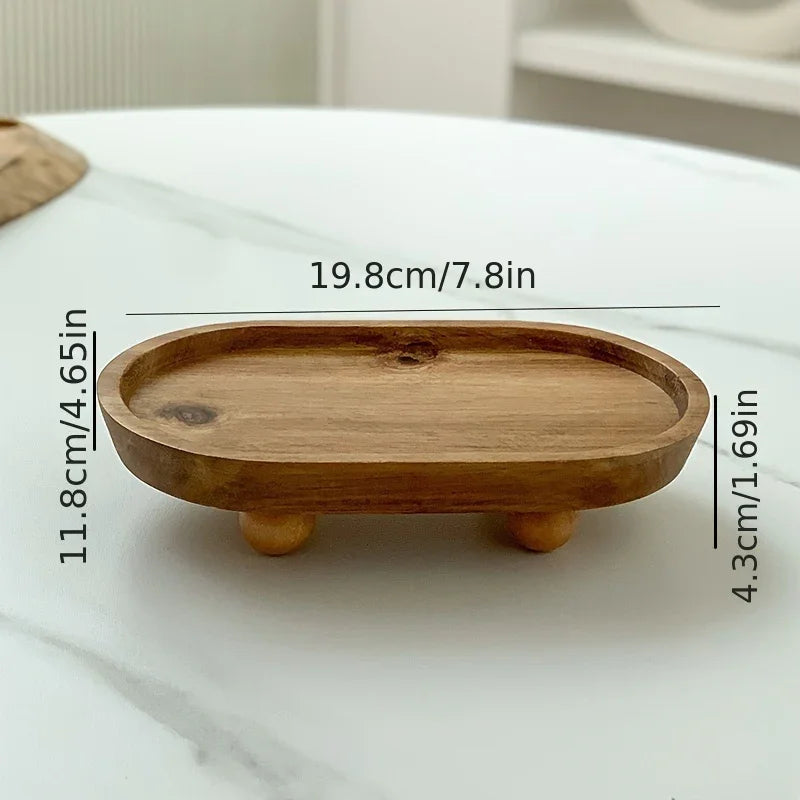 Simple Wooden Platter - Perfect for Scent Therapy, Sweets, And Household Arrangement - Multifunctional Item (Non-Food Contact) House Of Avana [[SKU:HOA-TRY-403]]