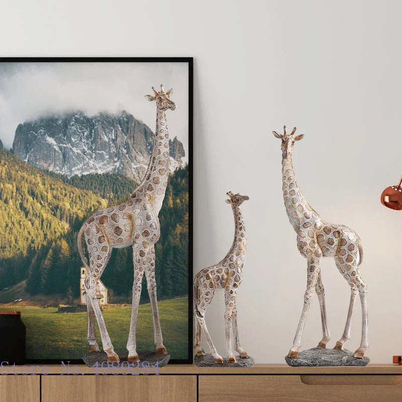 Simulation Animal Giraffe Family Giraffe Ornaments Animal Sculpture Modern Home Decoration Accessories Handicraft Furnishings - House Of Avana
