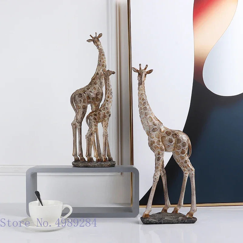 Simulation Animal Giraffe Family Giraffe Ornaments Animal Sculpture Modern Home Decoration Accessories Handicraft Furnishings - House Of Avana