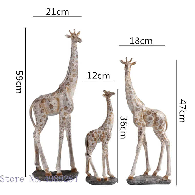 Simulation Animal Giraffe Family Giraffe Ornaments Animal Sculpture Modern Home Decoration Accessories Handicraft Furnishings - House Of Avana