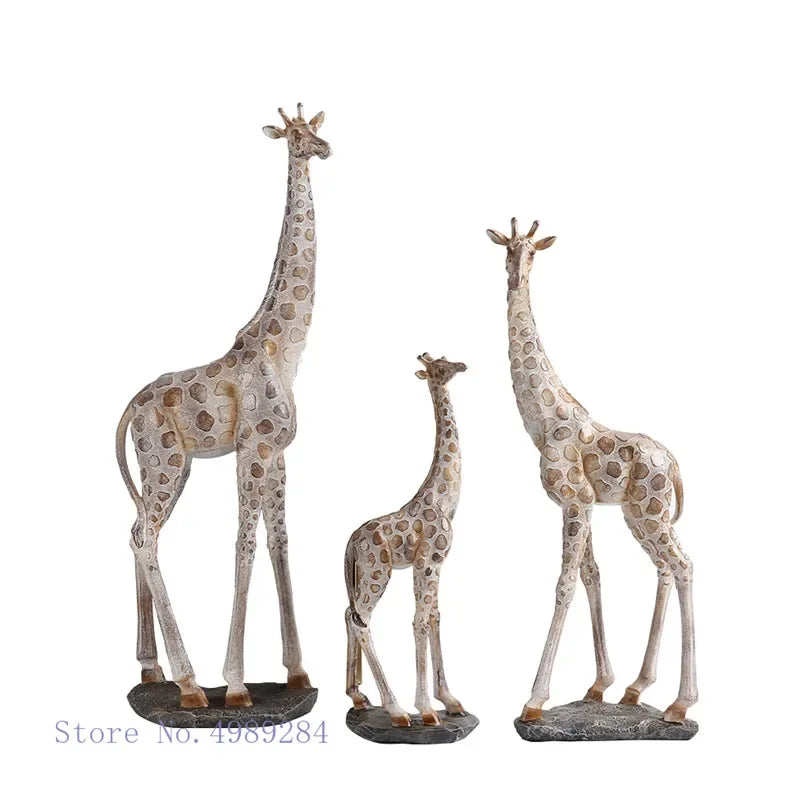 Simulation Animal Giraffe Family Giraffe Ornaments Animal Sculpture Modern Home Decoration Accessories Handicraft Furnishings - House Of Avana
