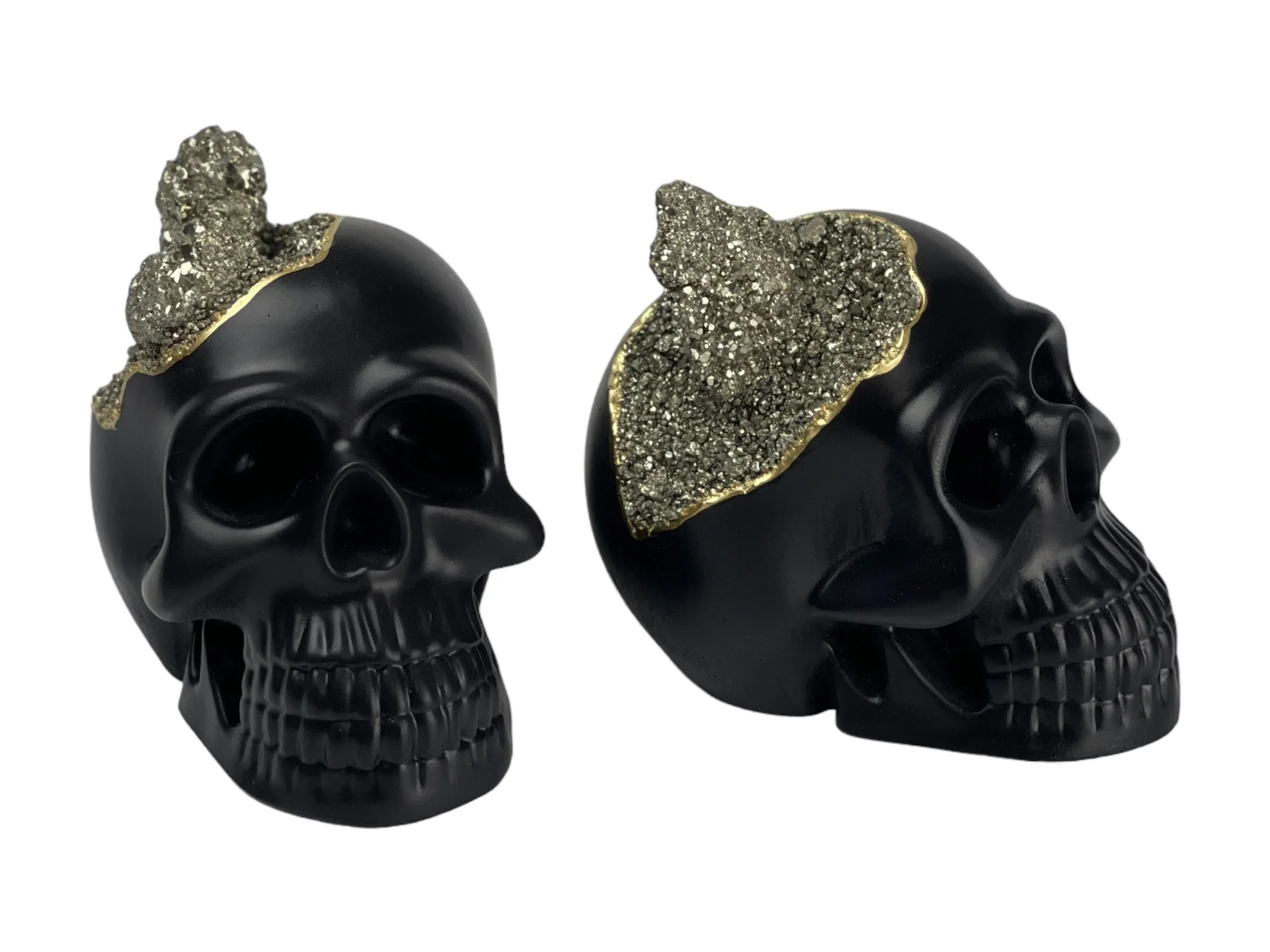 Skull Decor - Black Pyrite Accent, front view - House Of Avana