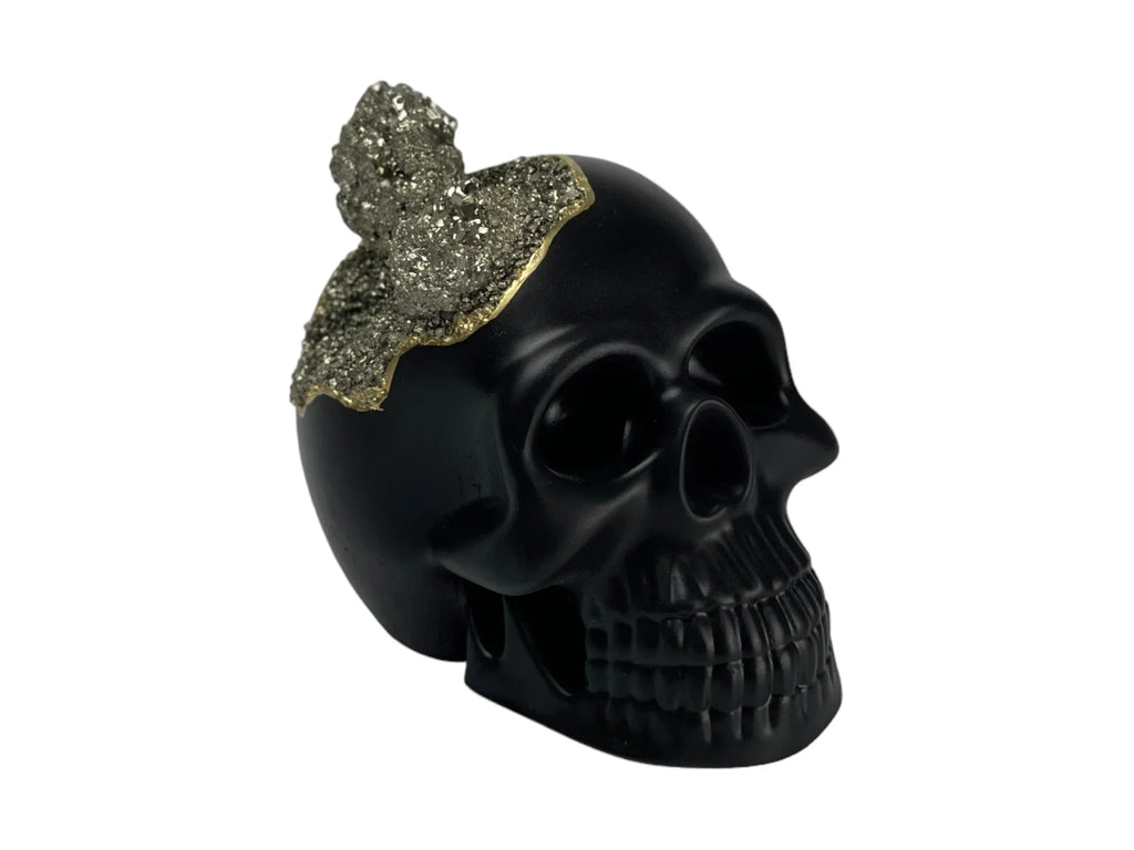 Skull Decor - Black Pyrite Accent, top view - House Of Avana