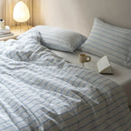Skye Refreshing Striped Bedding Set / White Ever Lasting