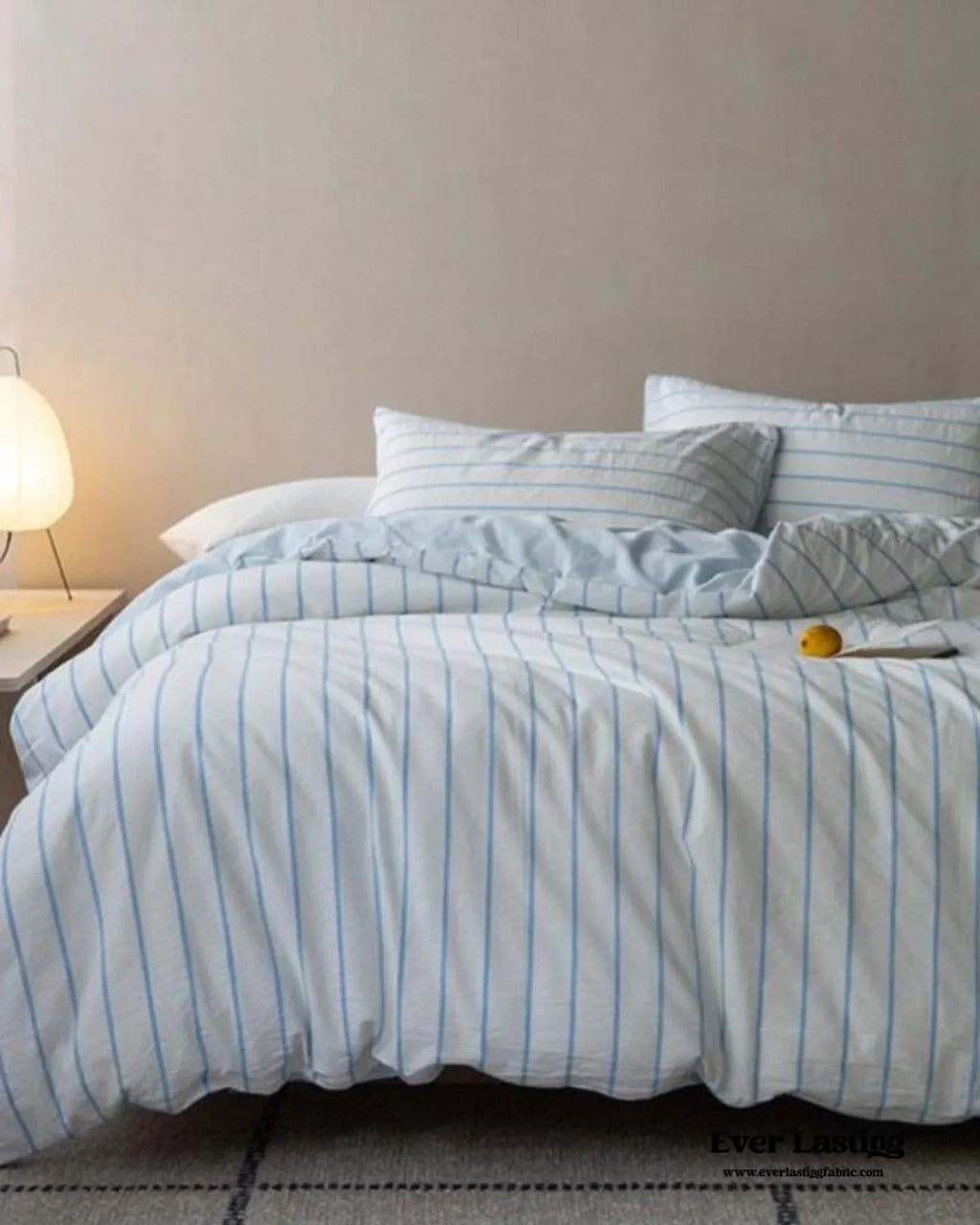 Skye Refreshing Striped Bedding Set / White Ever Lasting