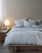 Skye Refreshing Striped Bedding Set / White Ever Lasting