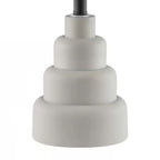 Small Grey Desk Light Table Lamp with White Fabric Shade for Bedside Nightstand