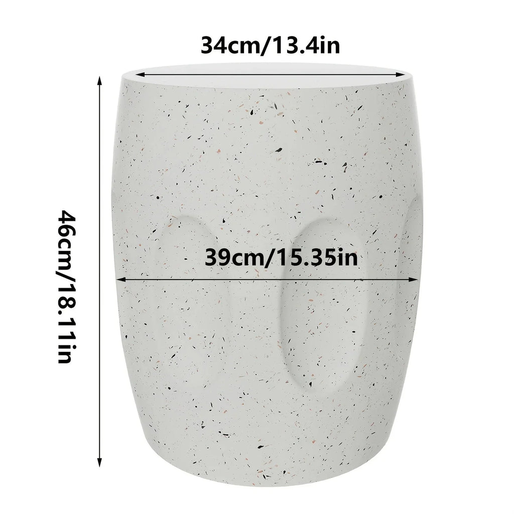 Aesome Drum Shape Outdoor Side Table Concrete Side Table 13.4x18.11inch Small Outdoor Side Table End... - House Of Avana