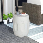 Aesome Drum Shape Outdoor Side Table Concrete Side Table 13.4x18.11inch Small Outdoor Side Table End... - House Of Avana