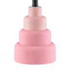Small Pink Desk Light Table Lamp with White Fabric Shade for Bedside Nightstand