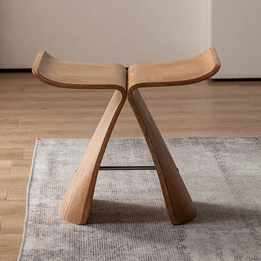 Solid Wood Stool Ottoman - House of Avana