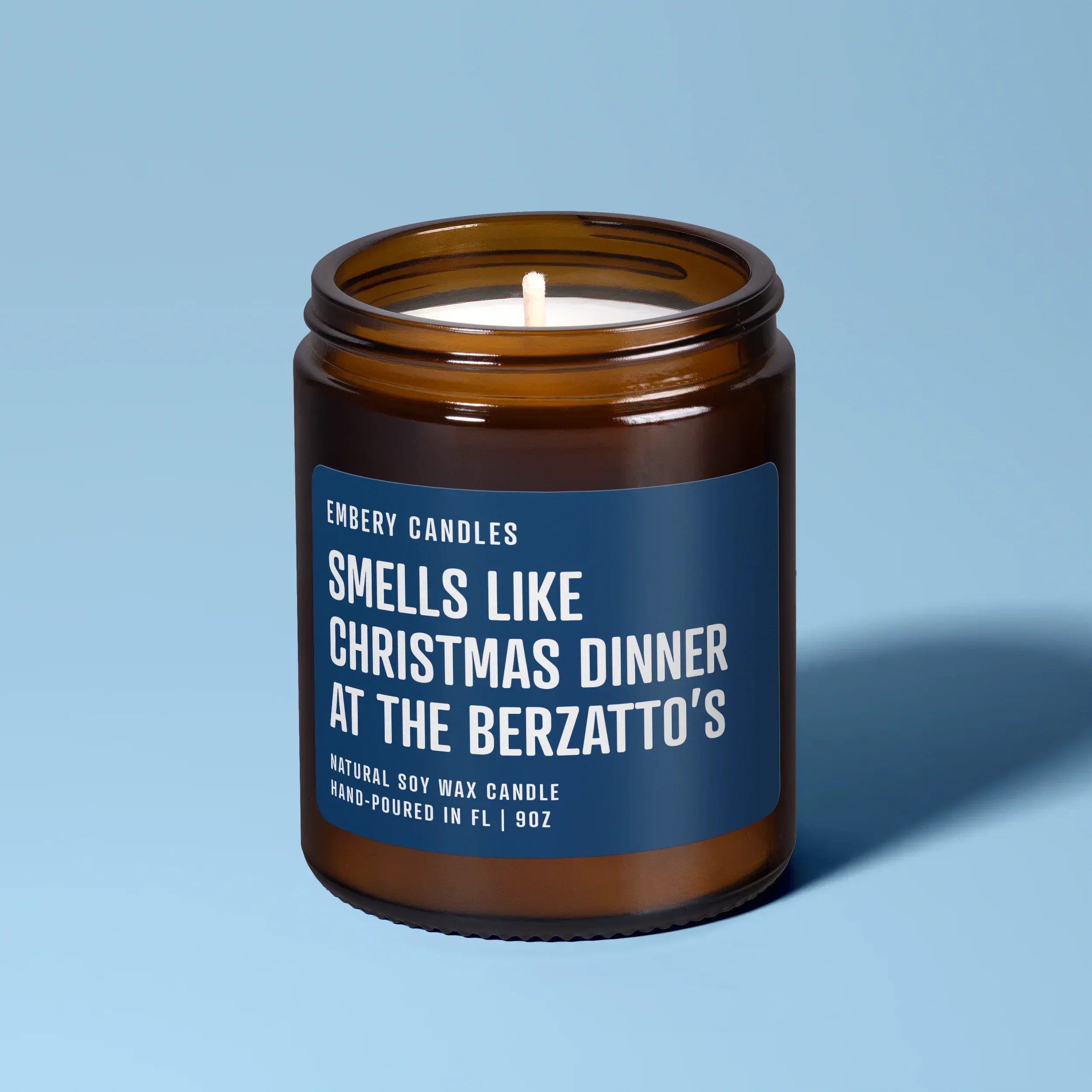 Smells Like Christmas Dinner at the Berzatto's | Soy Wax Scented Candle, front view - House Of Avana