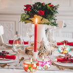 Smoke-free white candles with red berries, non-drip Christmas scents - House of Avana