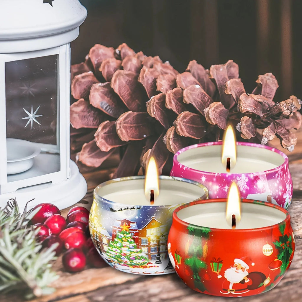 Smoke-free white candles with red berries, non-drip Christmas scents - House of Avana