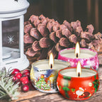Smoke-free white candles with red berries, non-drip Christmas scents - House of Avana