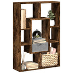 Bookcase Smoked Oak 63X20X90 Cm Engineered Wood- Home Decor, Shelving, Display Racks, Collection Racks, Shoe Racks, Clothes Hangers, Towel Racks, Tool Racks, Sturdy And Durable, Multi-Layer Design, Large Capacity Storage, Eas House Of Avana