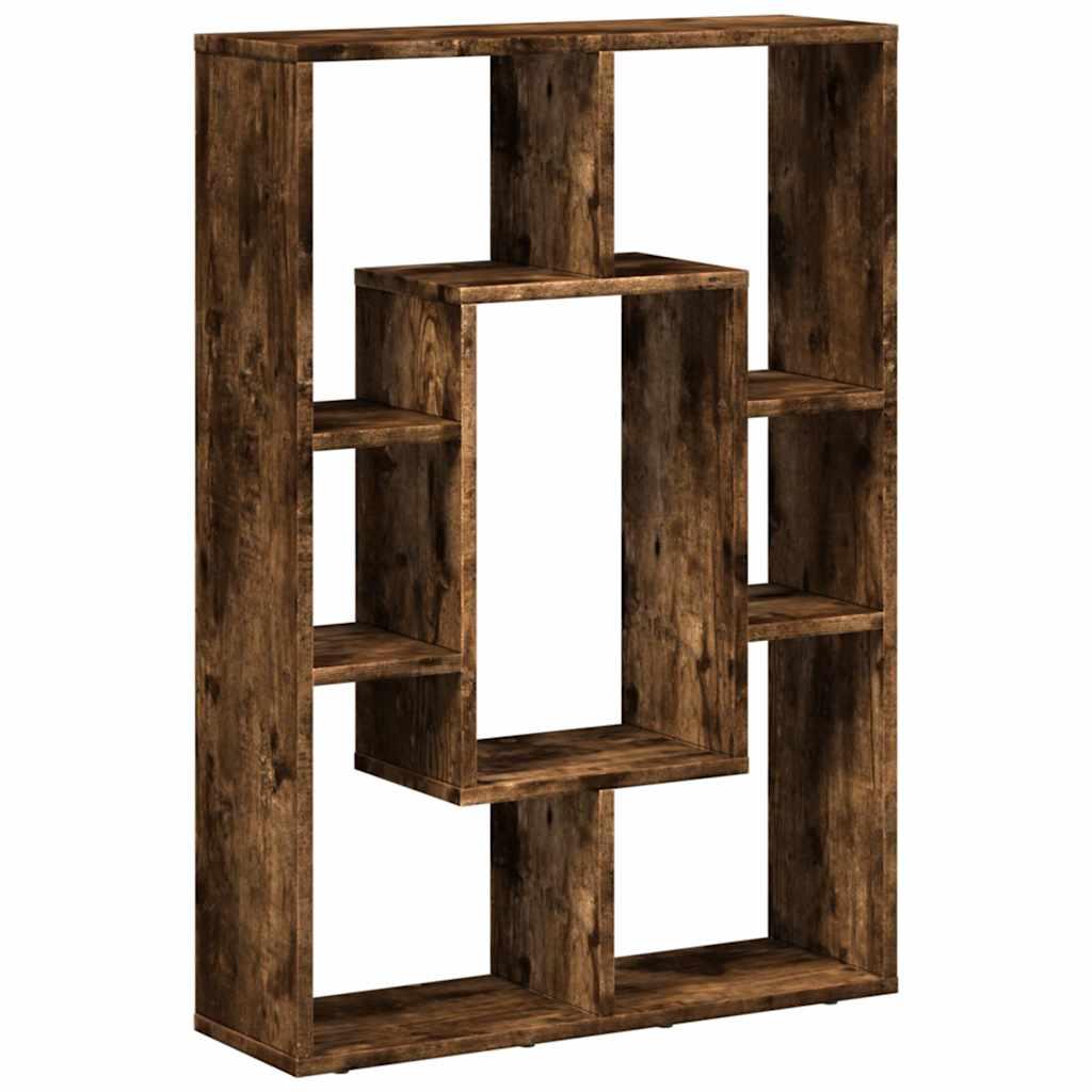 Bookcase Smoked Oak 63X20X90 Cm Engineered Wood- Home Decor, Shelving, Display Racks, Collection Racks, Shoe Racks, Clothes Hangers, Towel Racks, Tool Racks, Sturdy And Durable, Multi-Layer Design, Large Capacity Storage, Eas House Of Avana