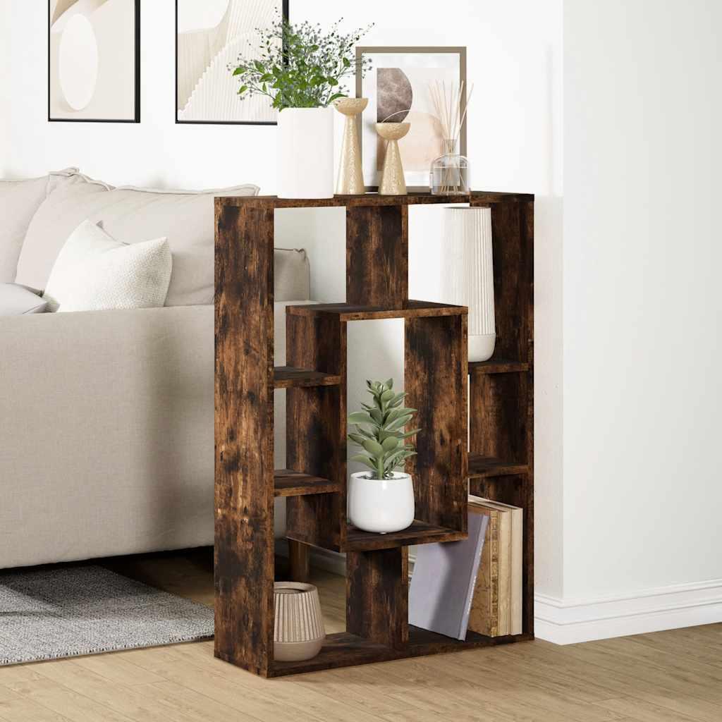 Bookcase Smoked Oak 63X20X90 Cm Engineered Wood- Home Decor, Shelving, Display Racks, Collection Racks, Shoe Racks, Clothes Hangers, Towel Racks, Tool Racks, Sturdy And Durable, Multi-Layer Design, Large Capacity Storage, Eas House Of Avana
