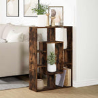 Bookcase Smoked Oak 63X20X90 Cm Engineered Wood- Home Decor, Shelving, Display Racks, Collection Racks, Shoe Racks, Clothes Hangers, Towel Racks, Tool Racks, Sturdy And Durable, Multi-Layer Design, Large Capacity Storage, Eas House Of Avana
