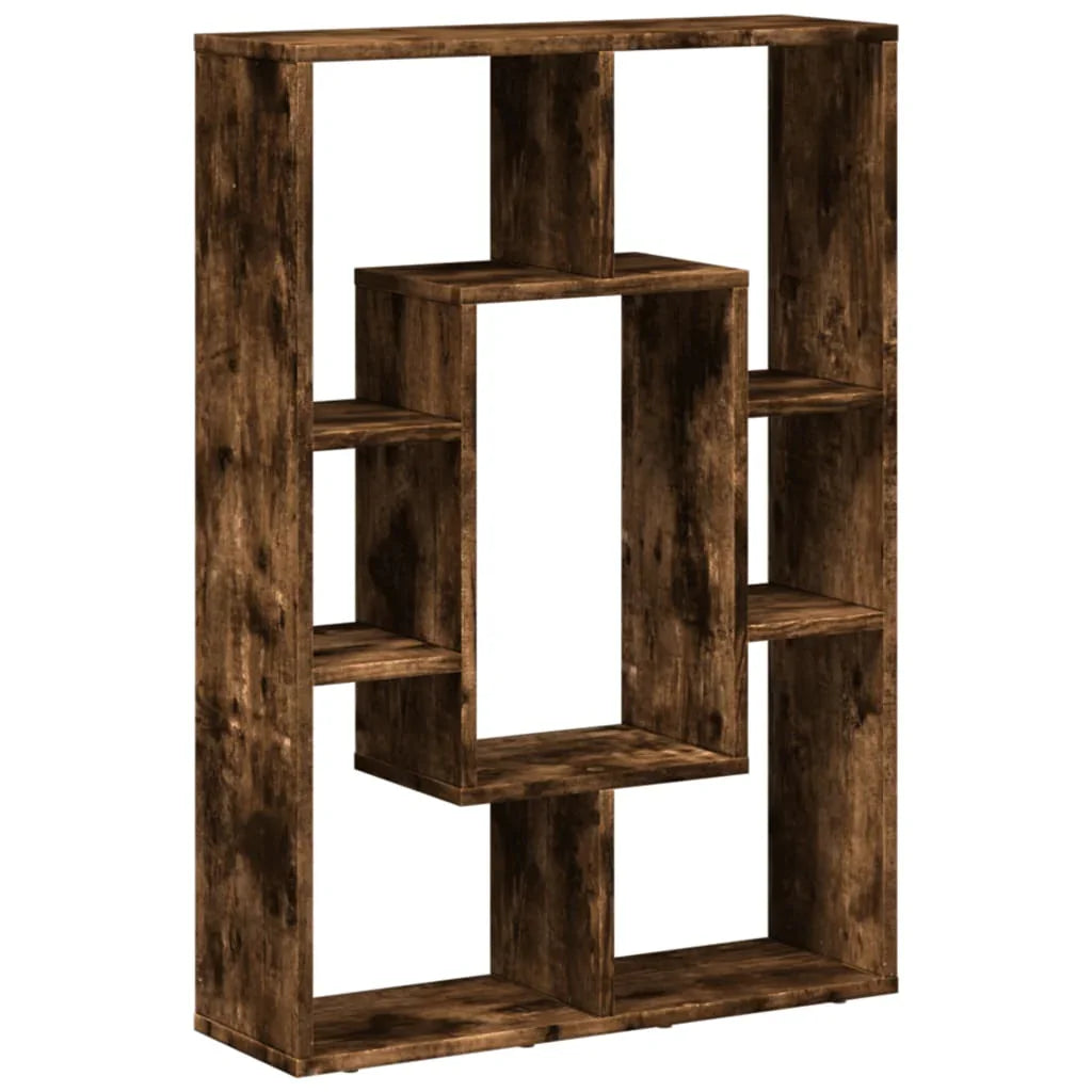 Bookcase Smoked Oak 63X20X90 Cm Engineered Wood- Home Decor, Shelving, Display Racks, Collection Racks, Shoe Racks, Clothes Hangers, Towel Racks, Tool Racks, Sturdy And Durable, Multi-Layer Design, Large Capacity Storage, Eas House Of Avana