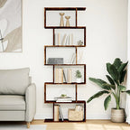 Room Divider Bookcase 6-Tier Smoked Oak 70x24x193 cm Engineered Wood House Of Avana