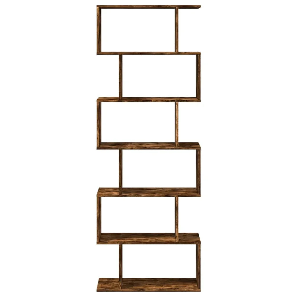 Room Divider Bookcase 6-Tier Smoked Oak 70x24x193 cm Engineered Wood House Of Avana