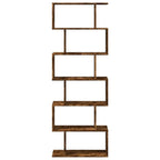 Room Divider Bookcase 6-Tier Smoked Oak 70x24x193 cm Engineered Wood House Of Avana