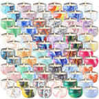 Smokeless marble scented soy wax candles in white, ambient glow - House of Avana