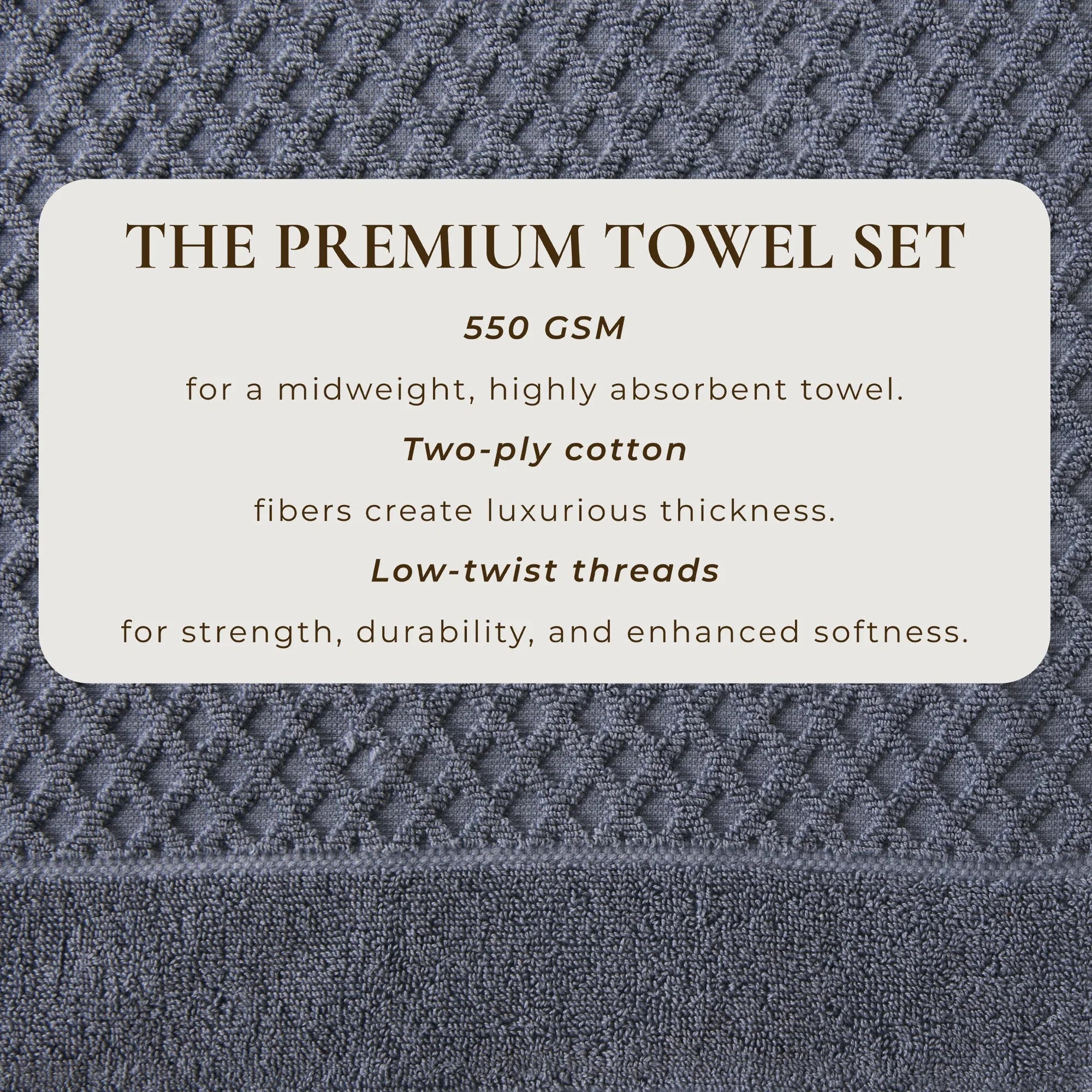 Cotton Diamond Waffle Weave Bath Towel Set - Grayson Collection