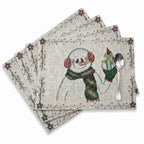 DaDa Bedding Set of 4-Pieces Magical Snowman Holiday Tapestry Placemats 13” x 19” (9733)